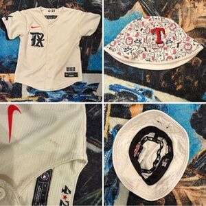 Toddler Texas Rangers jersey and bucket hat